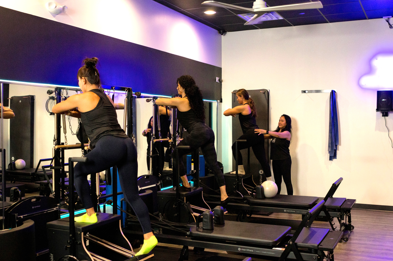 Pilates reformer intermediate class at Core Ambitions studio